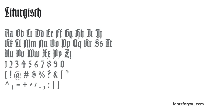 A fonte Liturgisch – alfabeto, números, caracteres especiais