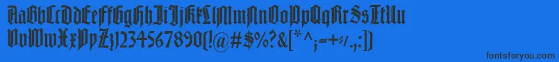 Шрифт Liturgisch – чёрные шрифты на синем фоне
