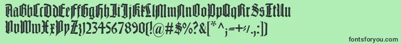 フォントLiturgisch – 緑の背景に黒い文字