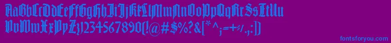 Шрифт Liturgisch – синие шрифты на фиолетовом фоне