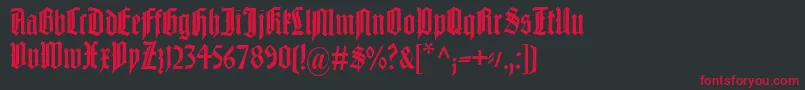Liturgisch Font – Red Fonts on Black Background