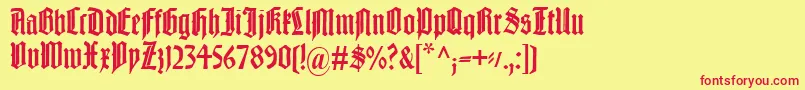フォントLiturgisch – 赤い文字の黄色い背景
