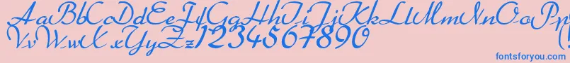 Heather Font – Blue Fonts on Pink Background