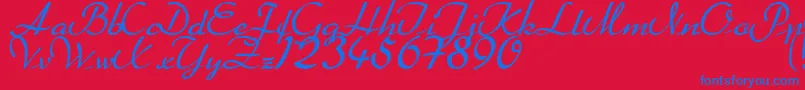 Heather Font – Blue Fonts on Red Background