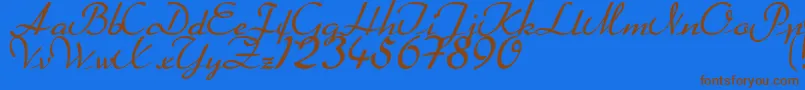 Heather Font – Brown Fonts on Blue Background