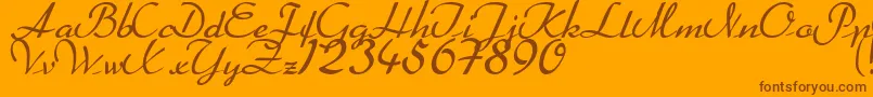 Heather Font – Brown Fonts on Orange Background