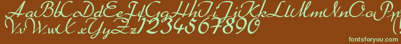 Heather Font – Green Fonts on Brown Background