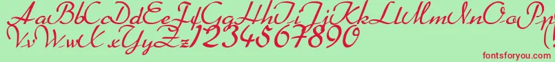 Heather Font – Red Fonts on Green Background