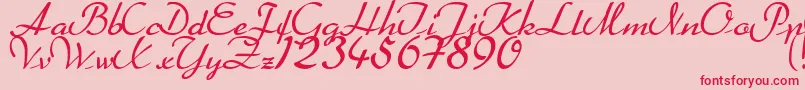 Heather Font – Red Fonts on Pink Background