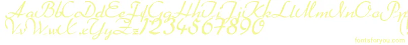 Heather Font – Yellow Fonts on White Background