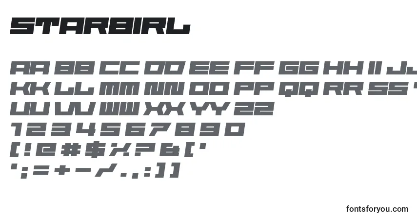 Starbirl Font – alphabet, numbers, special characters