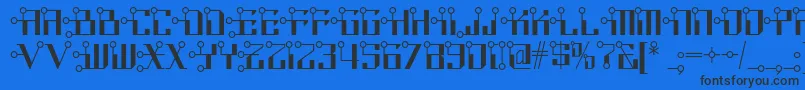 Circuitborednf Font – Black Fonts on Blue Background