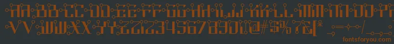 Circuitborednf Font – Brown Fonts on Black Background