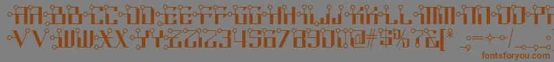 Circuitborednf Font – Brown Fonts on Gray Background