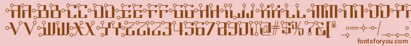 Circuitborednf Font – Brown Fonts on Pink Background
