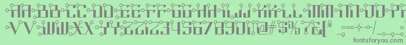 Circuitborednf Font – Gray Fonts on Green Background