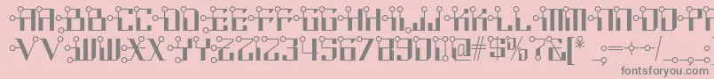Circuitborednf Font – Gray Fonts on Pink Background