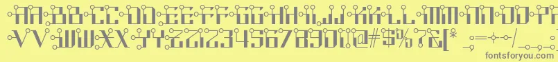 Circuitborednf-Schriftart – Graue Schriften auf gelbem Hintergrund