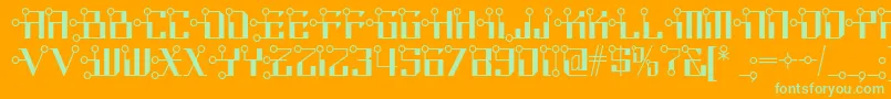More about Circuitborednf Font Circuitborednf Font – Green Fonts on Orange Background