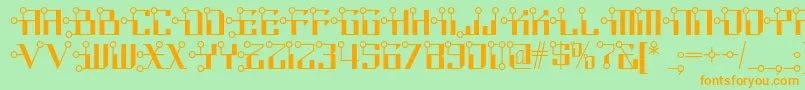 Circuitborednf Font – Orange Fonts on Green Background