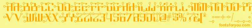 Circuitborednf Font – Orange Fonts on Yellow Background