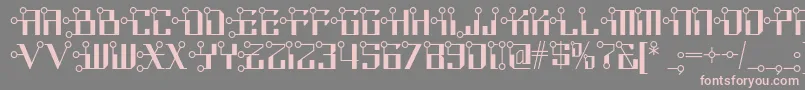 フォントCircuitborednf – 灰色の背景にピンクのフォント