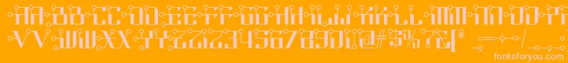 Circuitborednf Font – Pink Fonts on Orange Background