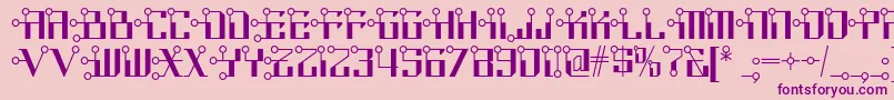 Circuitborednf Font – Purple Fonts on Pink Background