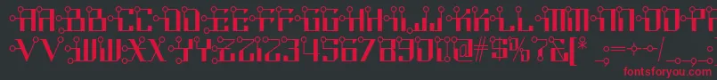 Circuitborednf Font – Red Fonts on Black Background