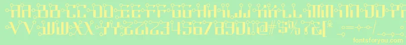Circuitborednf Font – Yellow Fonts on Green Background