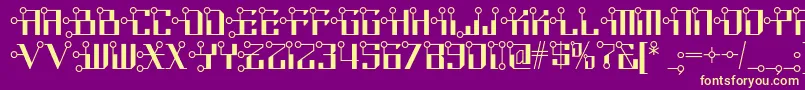 Circuitborednf Font – Yellow Fonts on Purple Background