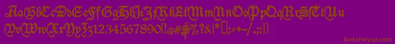 Deutschische Font – Brown Fonts on Purple Background