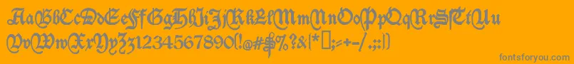 Deutschische Font – Gray Fonts on Orange Background