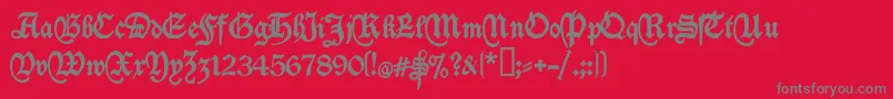 Deutschische Font – Gray Fonts on Red Background