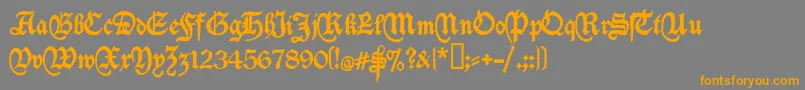 Deutschische Font – Orange Fonts on Gray Background