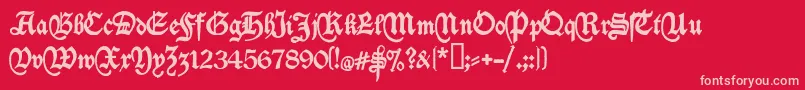 Deutschische Font – Pink Fonts on Red Background