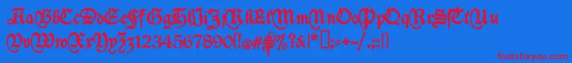 Шрифт Deutschische – красные шрифты на синем фоне