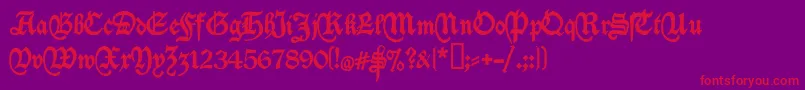 Deutschische Font – Red Fonts on Purple Background