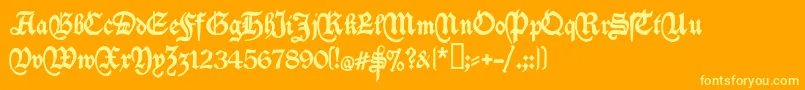 フォントDeutschische – オレンジの背景に黄色の文字