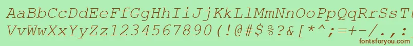 Шрифт Axccrti – коричневые шрифты на зелёном фоне