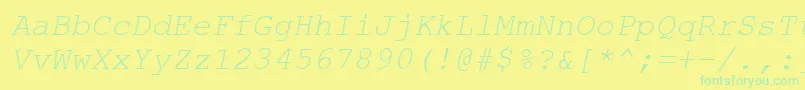 フォントAxccrti – 黄色い背景に緑の文字