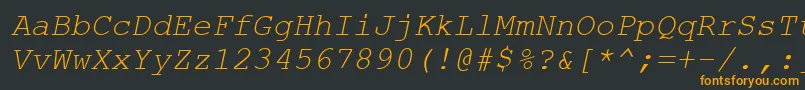 フォントAxccrti – 黒い背景にオレンジの文字