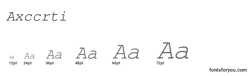 Размеры шрифта Axccrti