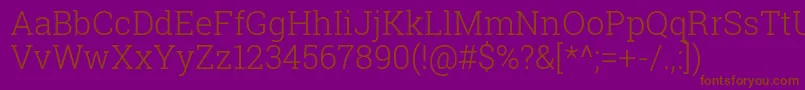 RobotoSlabLight Font – Brown Fonts on Purple Background