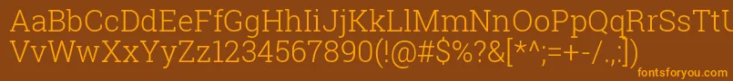 RobotoSlabLight Font – Orange Fonts on Brown Background