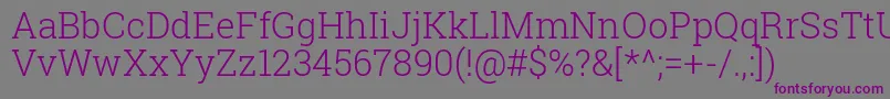 RobotoSlabLight Font – Purple Fonts on Gray Background