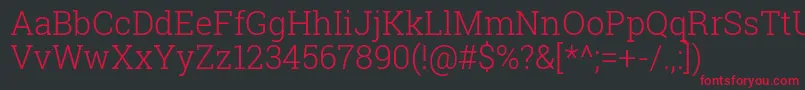 フォントRobotoSlabLight – 黒い背景に赤い文字