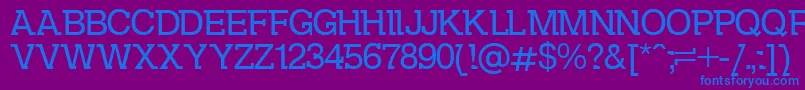 フォントKolovrat – 紫色の背景に青い文字