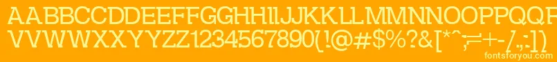 Kolovrat Font – Yellow Fonts on Orange Background