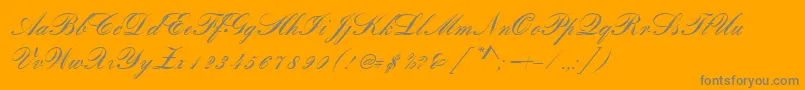 RomanticaScript-Schriftart – Graue Schriften auf orangefarbenem Hintergrund